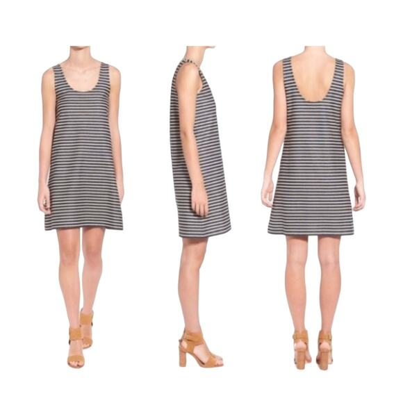 Madewell Dresses & Skirts - Madewell Striped Mini Slip Dress Tan/Black/White Size Small